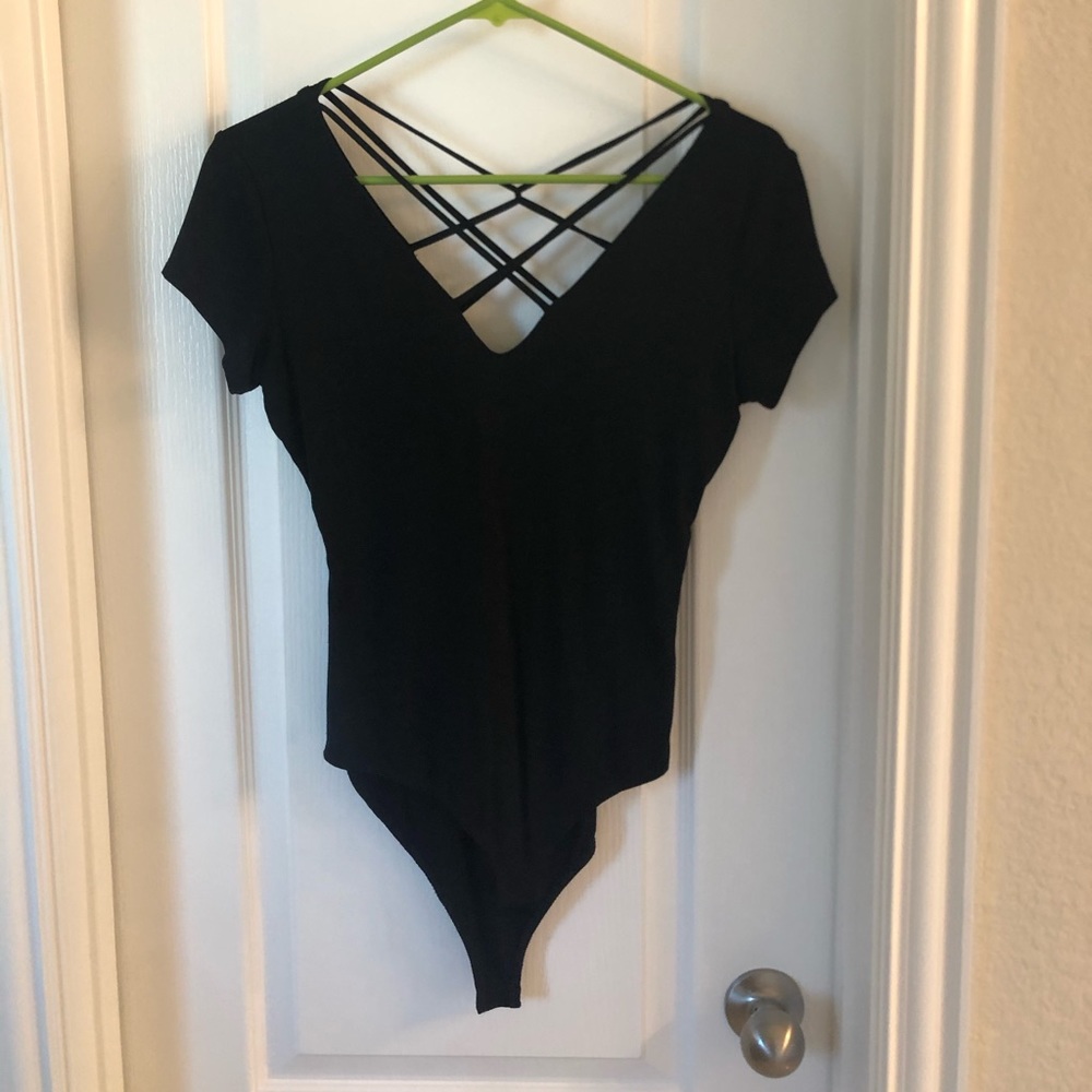 Black short sleeve bodysuit